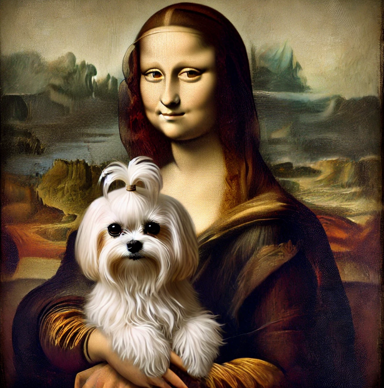 Maltese puppies for sale in texas, the Mona Lisa holding a adorable maltese